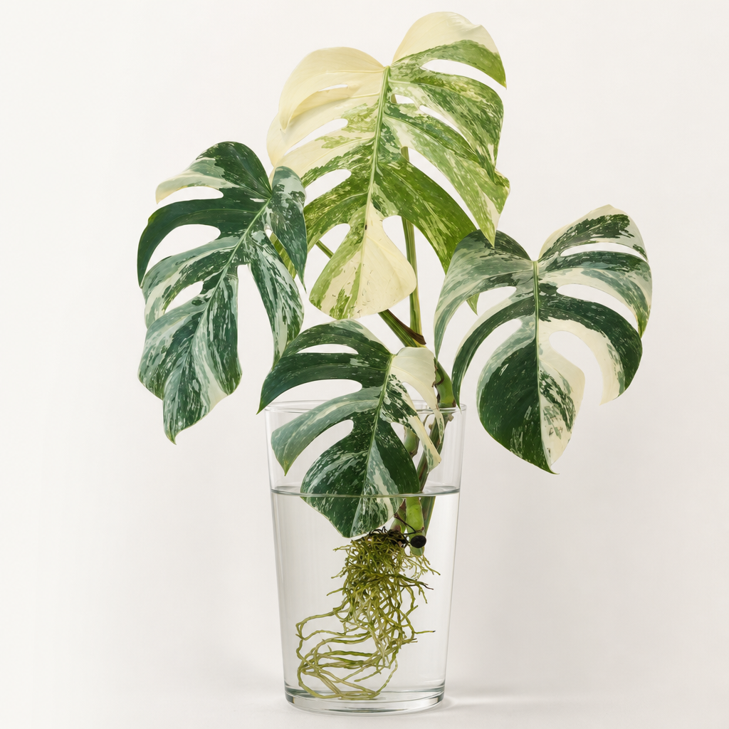Monstera Albo hydroponic plant